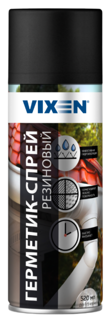 VIXEN Герметик-спрей резиновый прозр.,520 мл/12 90200